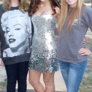 Silver sequin Sherri Hill mini dress